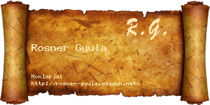 Rosner Gyula névjegykártya
